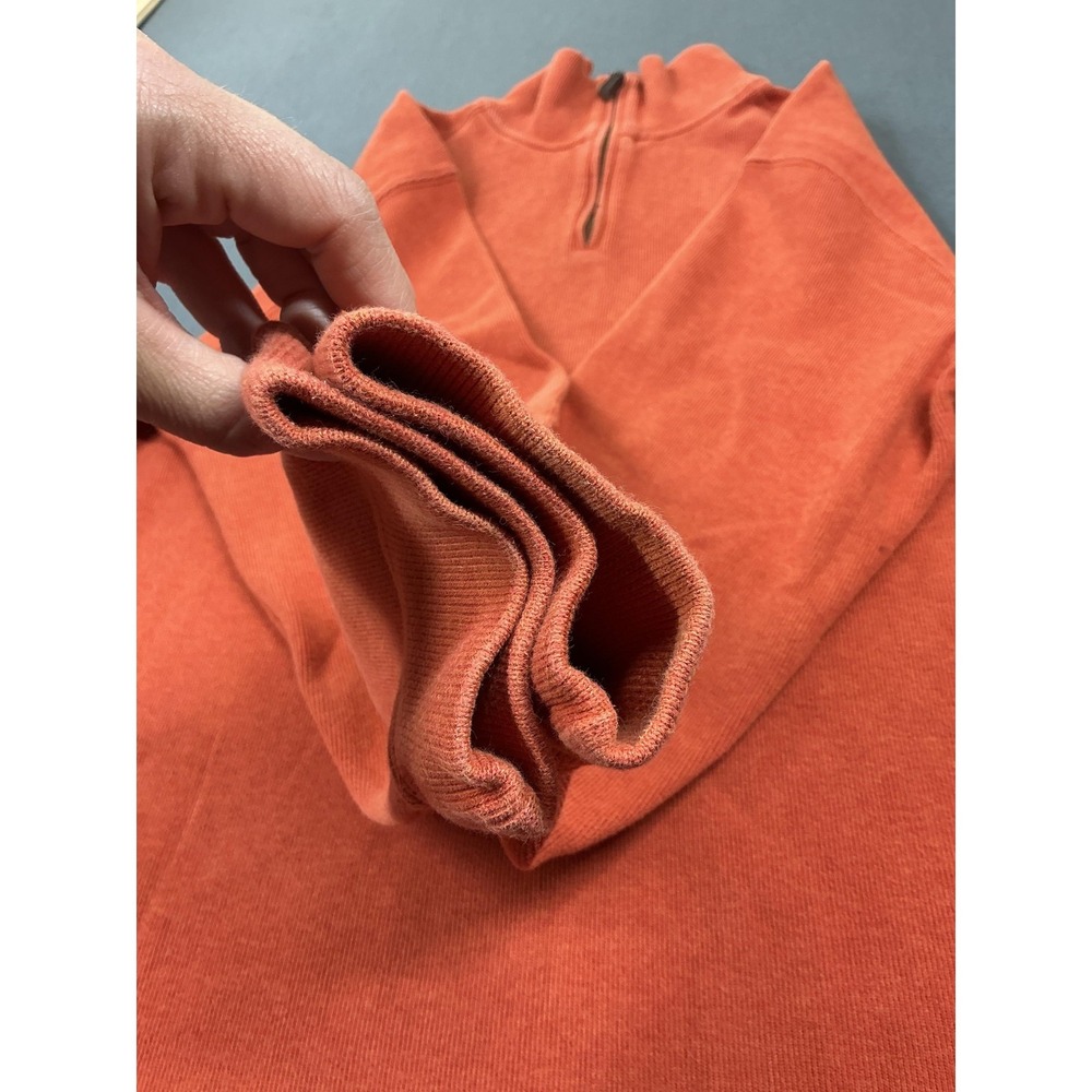 Polo Ralph Lauren Sweater Mens Large Orange 1/4 Zip Mock Neck Pullover Knit - Picture 3 of 8